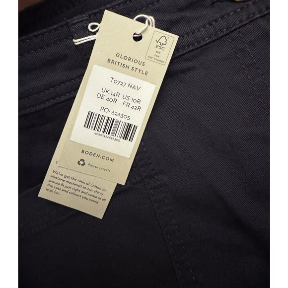 Boden Womens Pants Size 10 Navy Blue “British Style” Straight NWT - Picture 6 of 8
